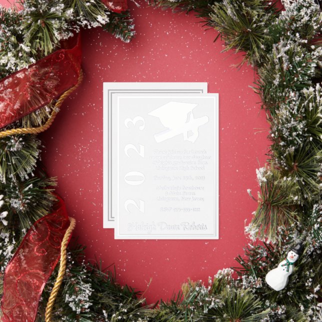 Cap & Diploma, White & Silver Graduation (Insitu)