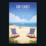 Cap Ferret - poster - Poster<br><div class="desc">Located on a cape scattered with pine trees and offering a view of the famous Pilat dune on the other side of the Arcachon Basin,  Cap Ferret is a chic residential village with swimming and surfing beaches such as Horizon Beach.</div>