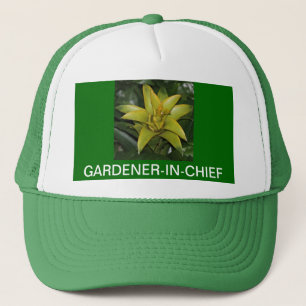 CAP, GARDENER-IN-CHIEF, GREEN BROMELIAD TRUCKER HAT