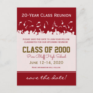 Cap & Gown Class Reunion Save-the-Date Postcard