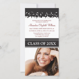 Cap & Gown Graduation Announcement (black)