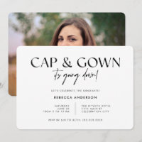 Cap Gown It's Going Down Modern Photo Graduation