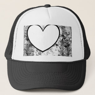 Cap, Hat,  Heart Photo Insert Frame Grunge Trucker Hat