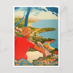 Cap Martin Roquebrune France vintage travel Postcard