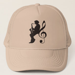 cap saxophoneplayer silhouette (G-key)