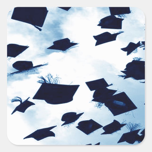 Cap Toss Graduation Square Square Sticker (Front)