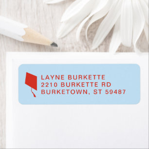 Cap Toss Red & Blue Graduation Return Address