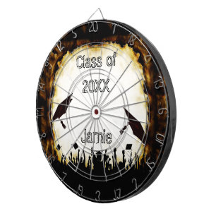 Cap Tossing Crowd Sheep Skin Graduation Class of Dartboard
