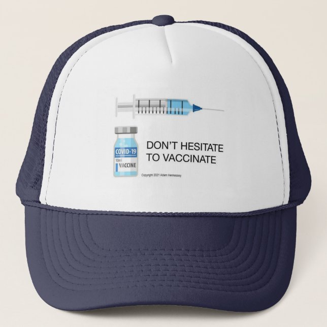 Cap with Covid 19 vaccination message (Front)