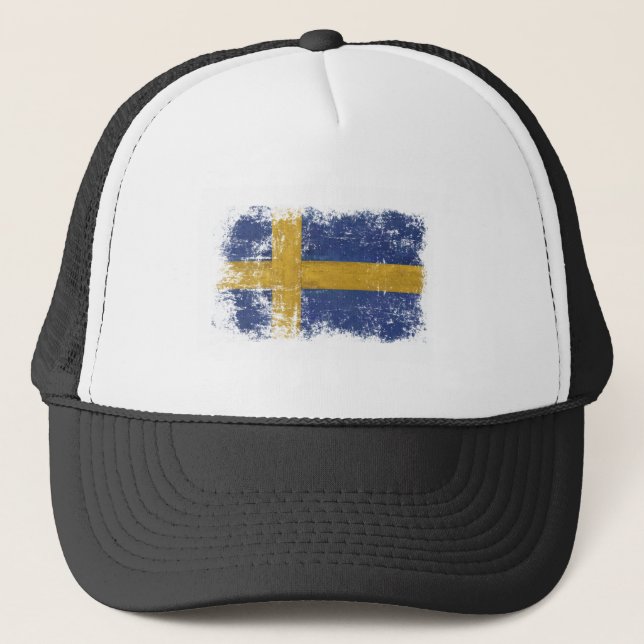 Cap with Dirty Vintage Flag from Sweden (Front)