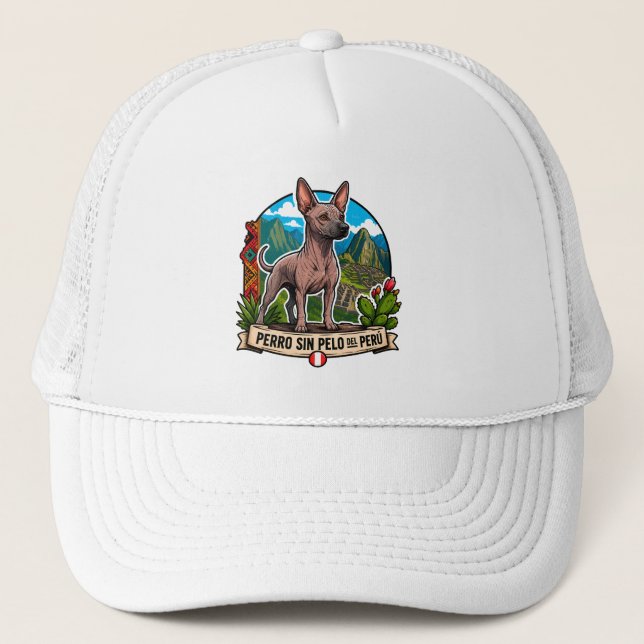 CAP WITH IMAGE OF PERUVIAN HAIRLESS DOG (Front)