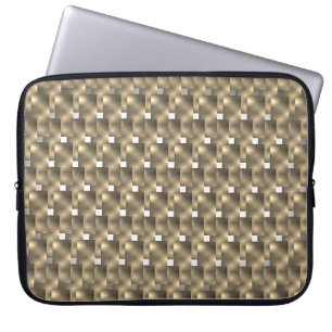 Capa de Laptop, quadrados brancos e placas marrom Laptop Sleeve