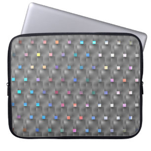 Capa de Laptop, quadrados coloridos e placas cinza Laptop Sleeve