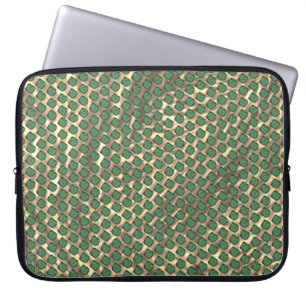 Capa de Laptop, quadriculos verdes sobre marrom Laptop Sleeve