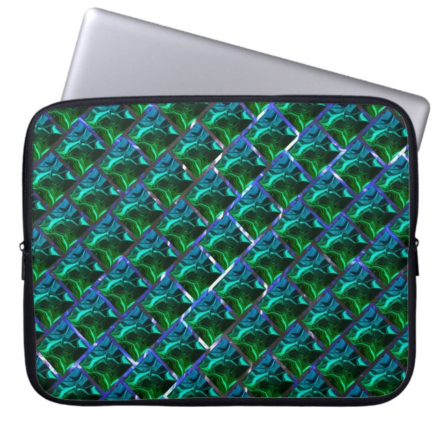 Capa de Laptop, verde sob grade niquelada? Laptop Sleeve (Front)