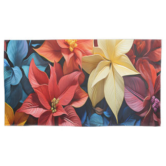 Capa de Travesseiro(Pillowcase)Flores Natalinas Pillowcase