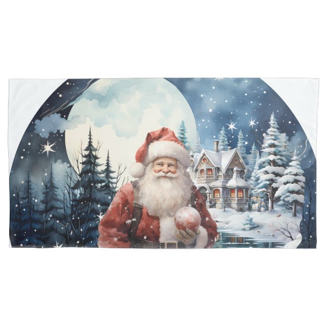 Capa de Travesseiro(Pillowcase)Noite do Papai Noel Pillowcase (Front)