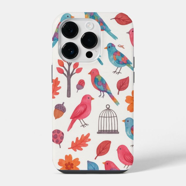 Capa para celular Pássaros e Flores DESING iPhone Case (Back)
