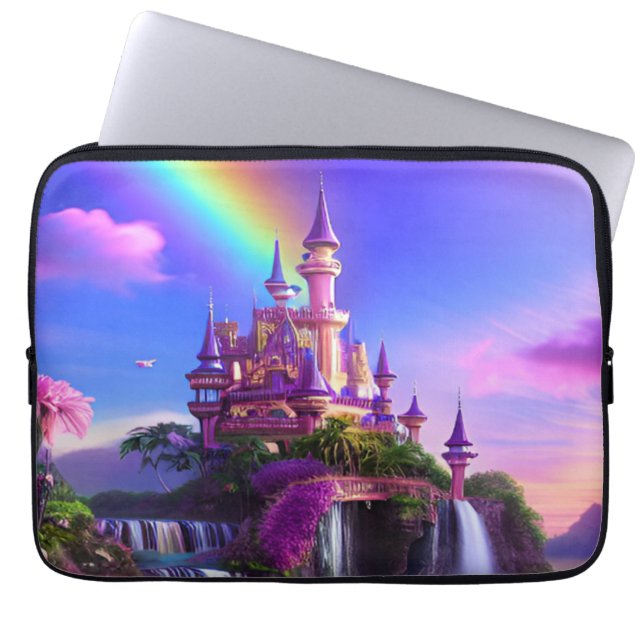 Capa para laptop com paisagem mágica de castelo sleeve (Front)