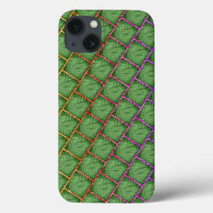 Capa verde com 'tellinha' colorida, para Iphone... iPhone 13 Case