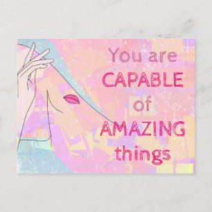 Capable of Amazing Things Motivation Abstract Art Postcard