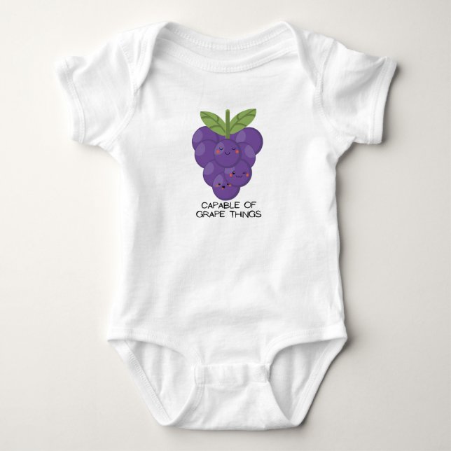 Capable of grape things - cute and funny clothes baby bodysuit (Front)