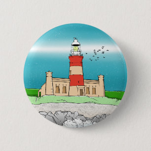 Cape Agulhas Lighthouse 6 Cm Round Badge