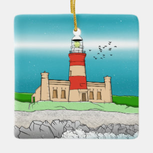 Cape Agulhas Lighthouse Ceramic Ornament