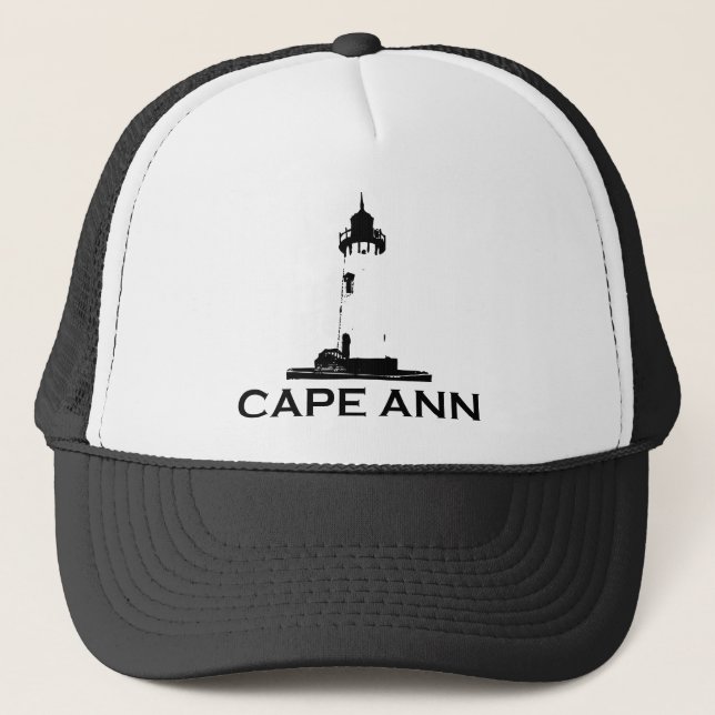 Cape Ann - Lighthouse Design. Trucker Hat (Front)