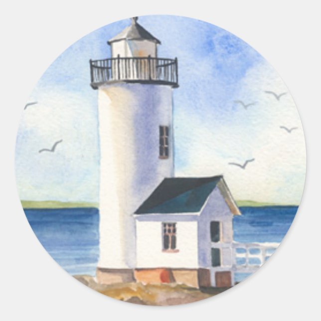 Cape Anne Lighthouse Classic Round Sticker (Front)