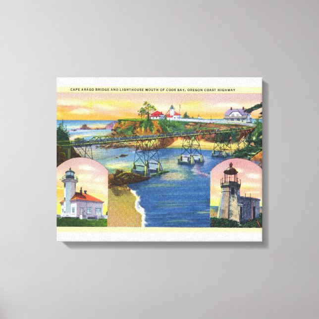 Cape Arago Bridge and Lighthouse Mouth Canvas Print (Front)