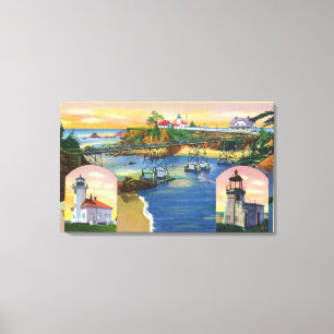 Cape Arago Bridge and Lighthouse Mouth Canvas Print