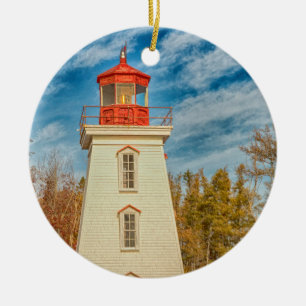 Cape Bear Lighthouse Ceramic Tree Decoration