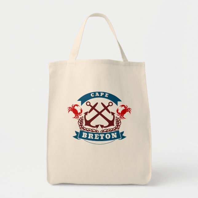 Cape Breton Crab & Anchor Tote Bag (Front)