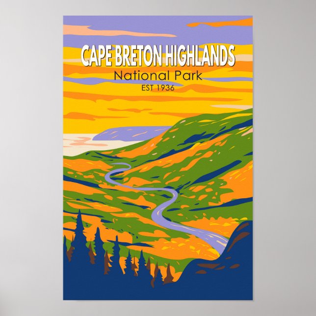 Cape Breton Highlands National Park Canada Travel Poster (Front)
