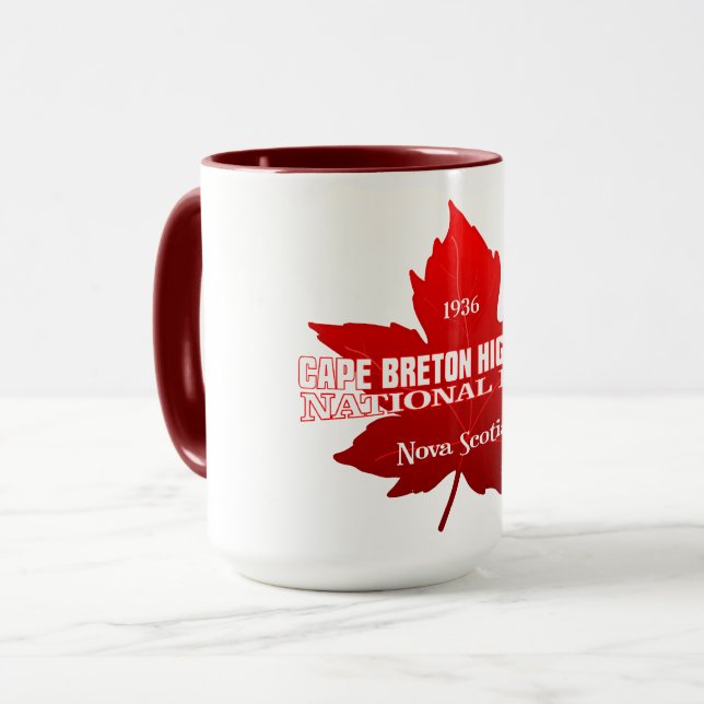 Cape Breton Highlands NP (maple leaf) Mug (Front Left)
