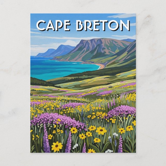 Cape Breton Island Canada Wildflowers Postcard (Front)