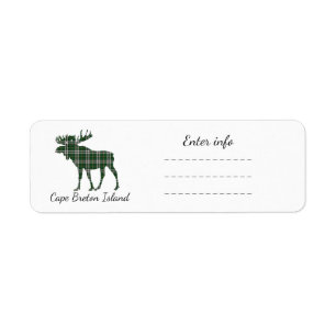 Cape Breton Island moose address label