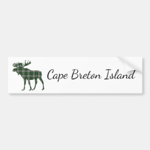 Cape Breton Island moose tartan bumper sticker