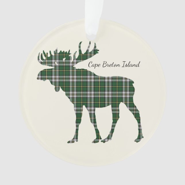 Cape Breton Island moose tartan Christmas ornament (Front)