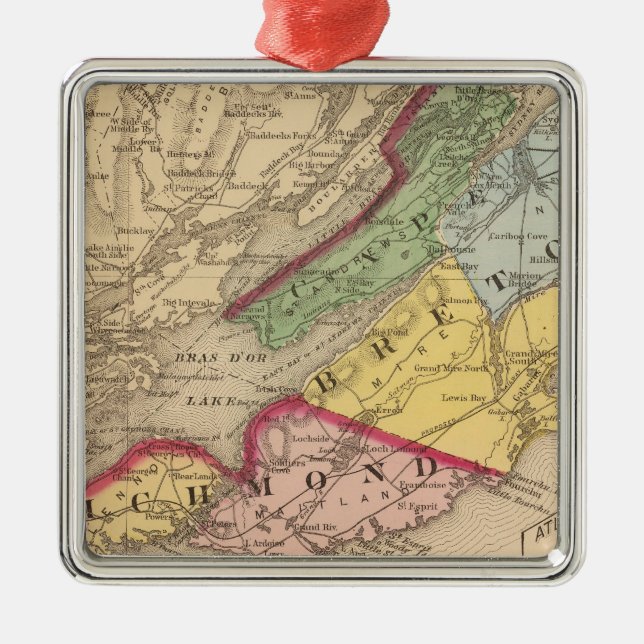 Cape Breton, Richmond counties, NS Metal Tree Decoration (Front)