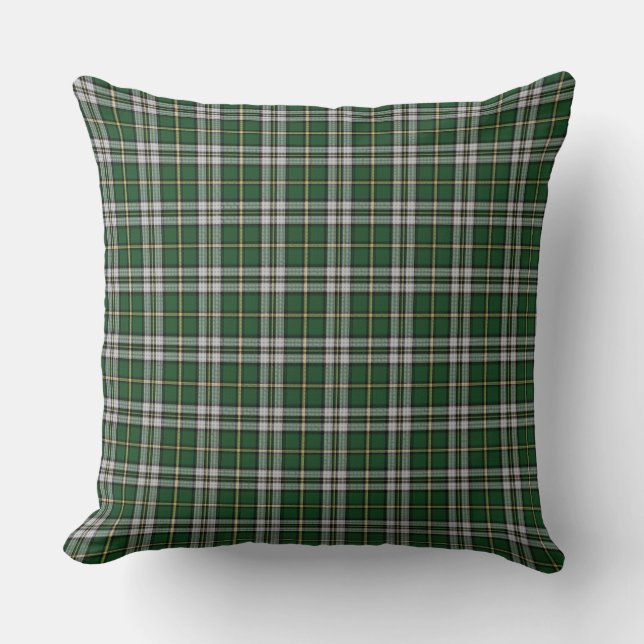 Cape Breton Tartan Custom green Plaid Cushion (Front)