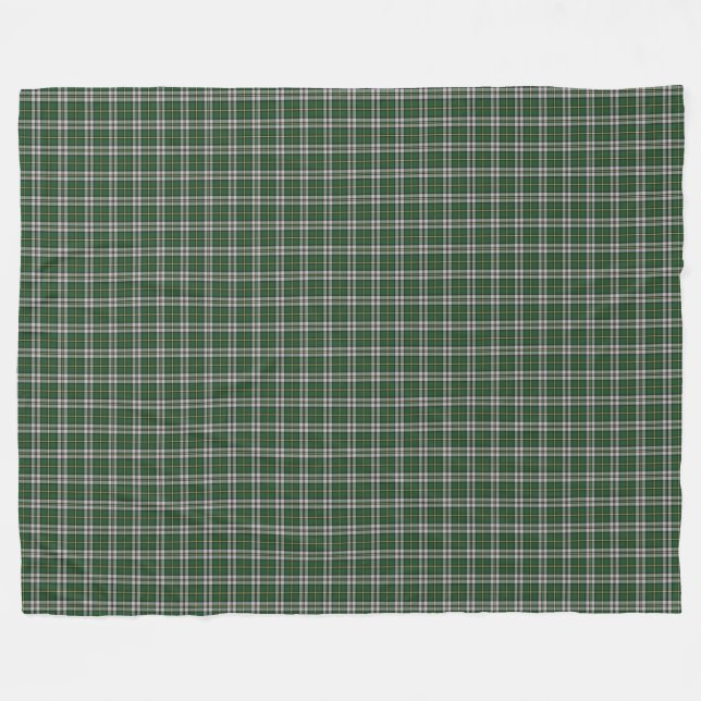 Cape Breton Tartan Custom green Plaid Fleece Blanket (Front (Horizontal))