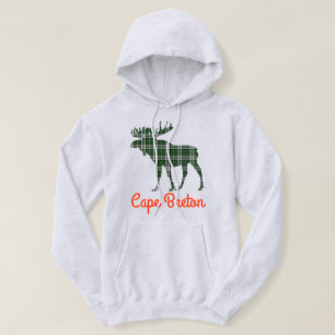 Cape Breton tartan moose cute hoodie