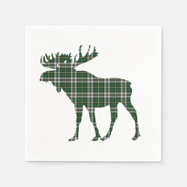 Cape Breton tartan moose paper napkins (Front)