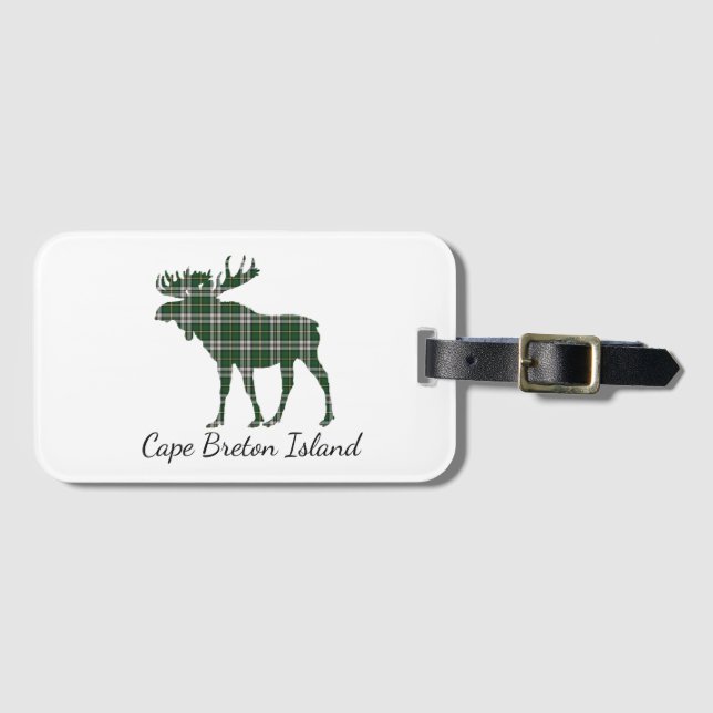 Cape Breton tartan moose plaid luggage tag (Front Horizontal)
