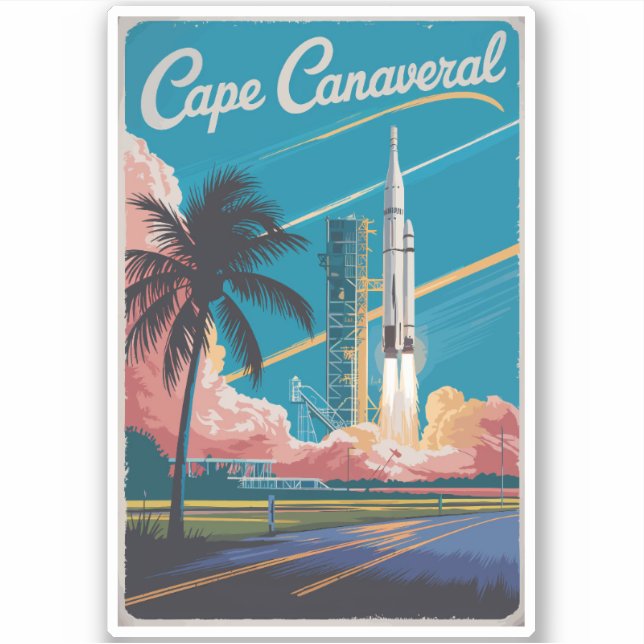 Cape Canaveral Florida Illustration Travel Art (Front)