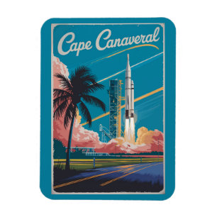Cape Canaveral Florida Illustration Travel Art Magnet