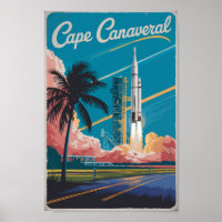 Cape Canaveral Florida Illustration Travel Art