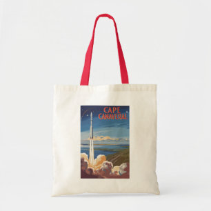 Cape Canaveral Florida Painterly Travel Art Retro Tote Bag